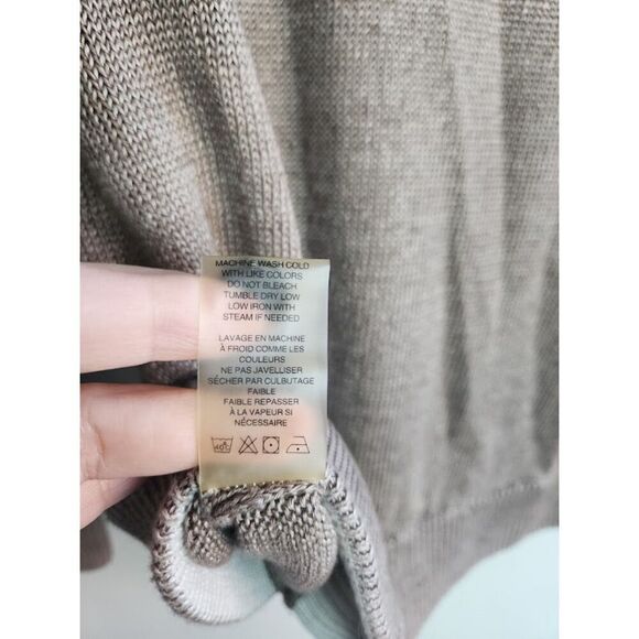 Raffi "Pure Linen" Men Brown Taupe 100% Linen Pullover Knit Sweater size Large - Picture 9 of 9